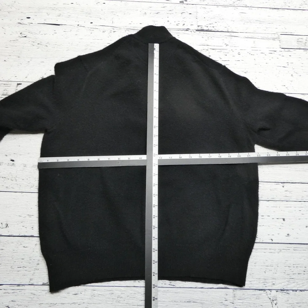 Polo Ralph Lauren Sweater Mens XL Gray Wool Cashmere 1/4 Zip Mock Neck Pullover